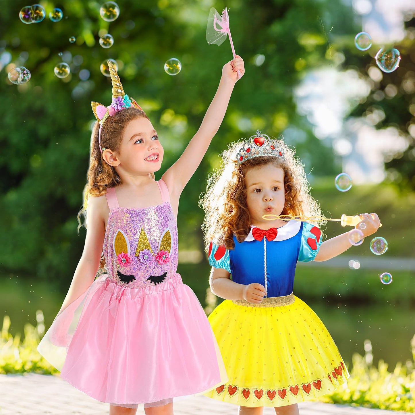 Jeowoqao Toddler Girls Dress up Costumes, Princess Dress Up Clothes for Little Girls, Kids Dress Up Pretend Play Set with Supergirl Princess Costumes Toy Gift for Girls Ages 3 4 5 6 Years