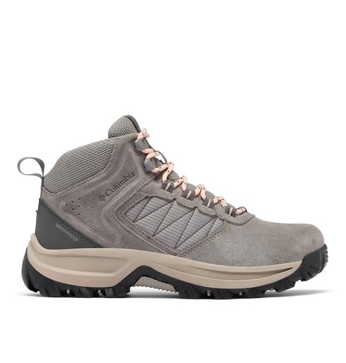 Columbia Womens Transverse Suede Waterproof Hiking Boot, Stratus/Blush Rose, 9 Wide