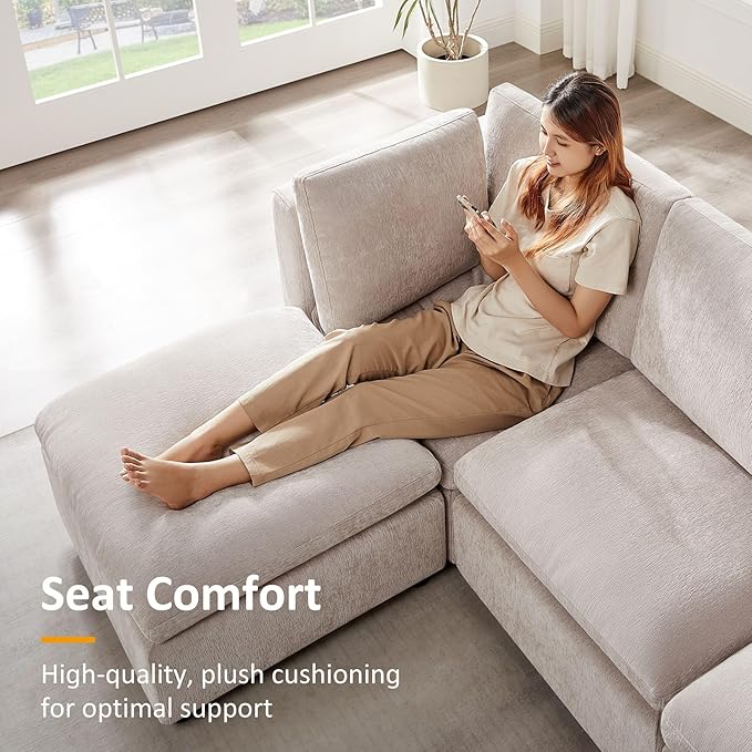 VANOMi Modern Upholstered Middle Module for Modular Sectional,Sectional Sofa Couch Accent Armless Chair, Chenille