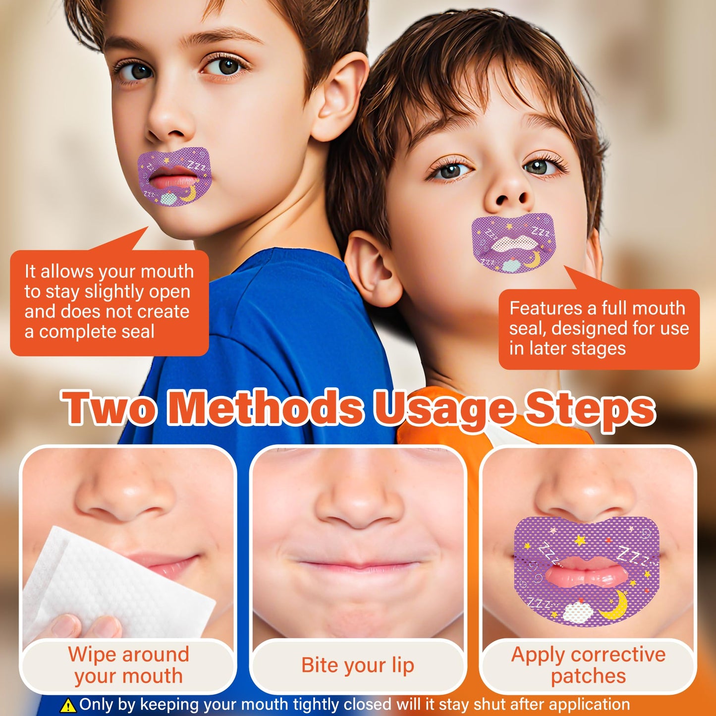 30pcs Mouth Breathing Correction Patch, Children's Closed Mouth Patch, Adult Anti-snoring, Closed Mouth Patch, Improve Mouth Breathing Facial Problems (Small(3-7years))