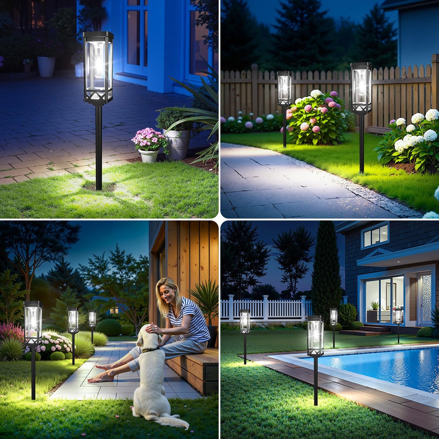 KOOPER Taller Solar Pathway Lights Outdoor, 8 Pack Upgraded Brighter Solar Garden Lights Solar Powered, Up to 15 Hours Outdoor Solar Lights for Yard Landscape Path Walkway Driveway (Cool White)