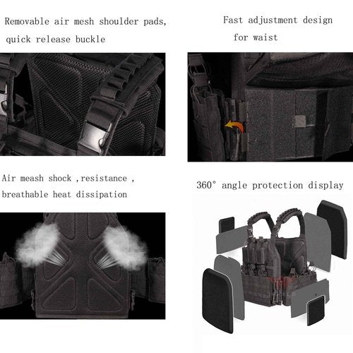 vAv YAKEDA Camo Tactical Outdoor Carrier Vest (Black)