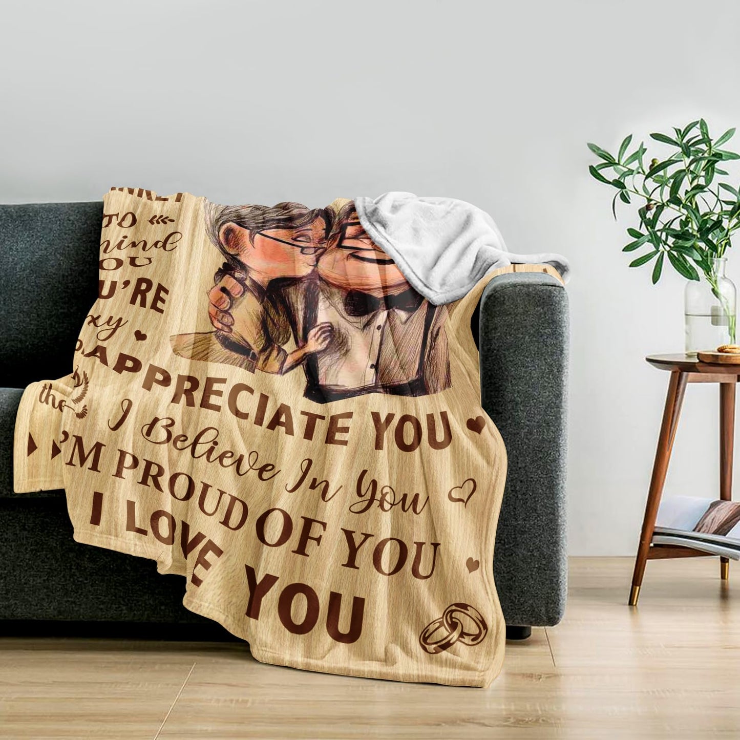 Neuturs Gifts for Him Her, Boyfriend Birthday Gift, Wedding Anniversary Blanket for Women/Men/Couple, Christmas Valentine Birthday Gift for Girlfriend/Wife/Husband, Romantic I Love You Blanket 60"X50"