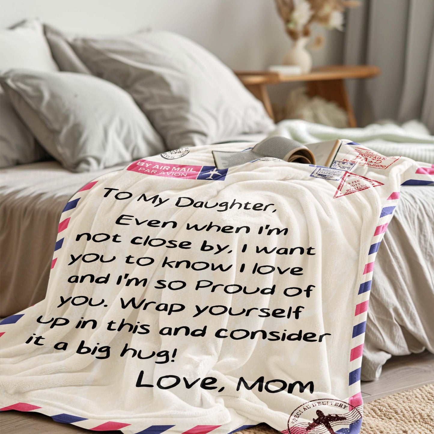 UFOORO Mothers Day Blanket Gifts for Daughter, 55"X70" Special Day to My Daughter Blanket from Mom, Gift from Mom on Valentines Birthday Mothers Day Throw Blanket Gift