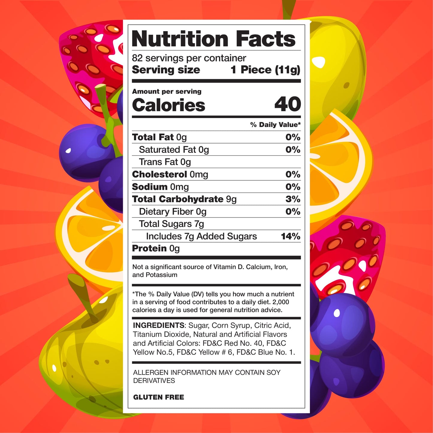Fruit Lollipops - 2 Pound Bulk Pack (80 Count) - Assorted Fruit Flavored Hard Candy - Individually Wrapped Halloween Candy - Flat Suckers for Kids and Parties