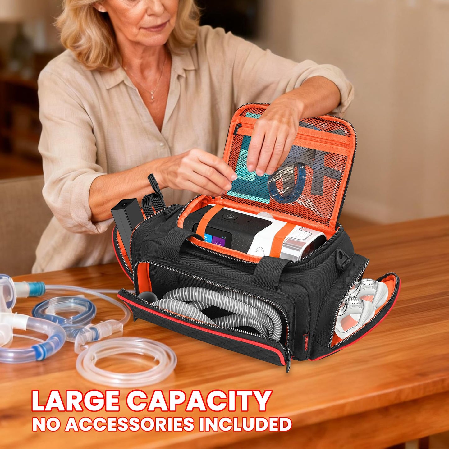 FURIMETY CPAP Travel Bag Compatible with ResMed AirSense 10, Portable CPAP Supplies Bag for AirSense 11, AirSense 10 Elite, AirStart 10, Philips Dreamstation, 3B Medical Luna G3, XT Fit, Black