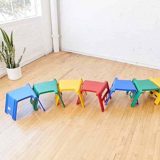 ECR4Kids Linking Stool Set, Flexible Seating, Assorted, 4-Piece