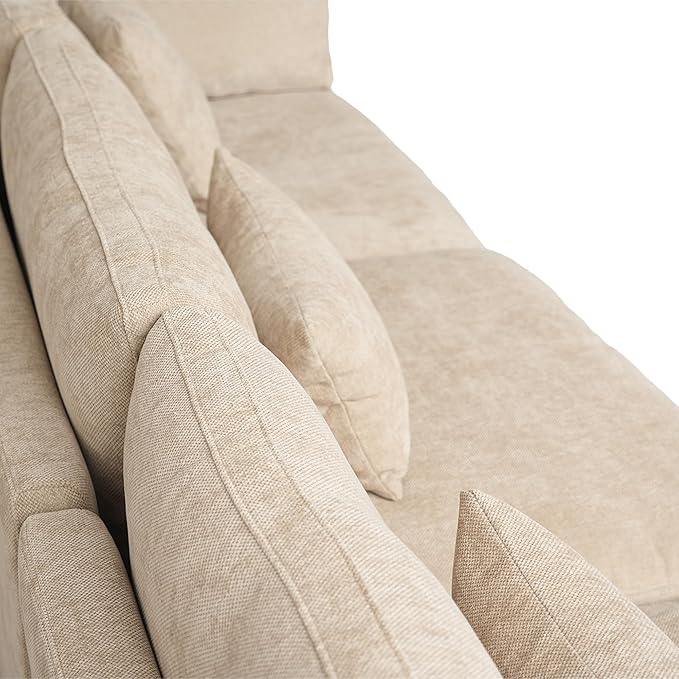 WJShome Cloud Couch Modular Sectional Sofa for Living Room, Down Filled 160" U Shaped Couch with Ottoman,Modern 6 Seater Convertible Couches,All Covers Washable&Replaceable
