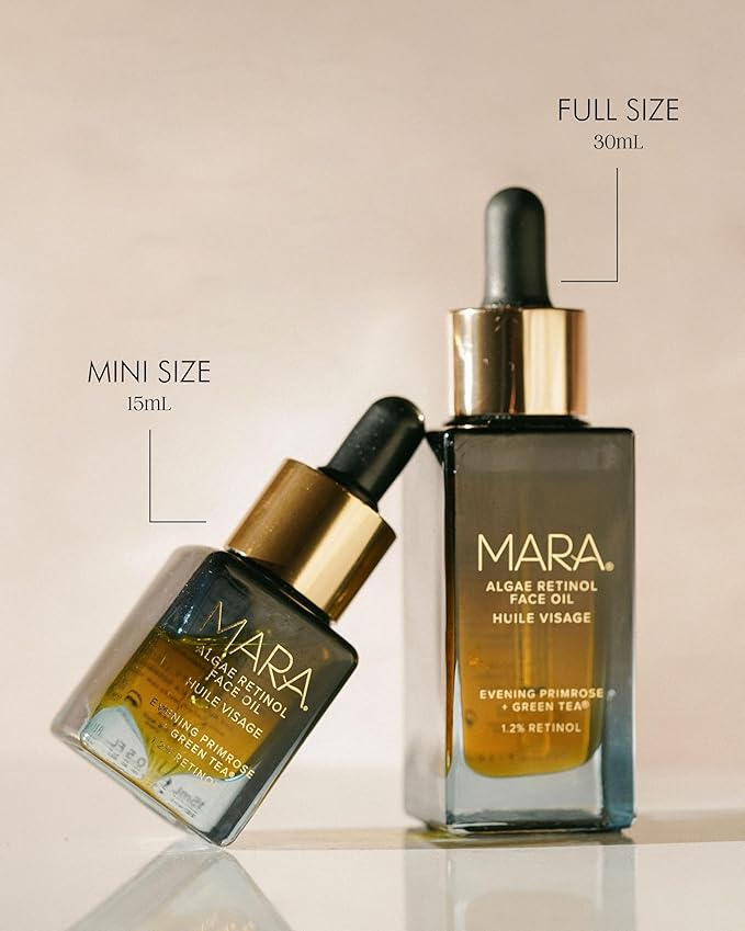MARA - Natural Evening Primrose + Green Tea Algae Retinol Face Oil | Plant-Based Skin Care | Moisturizes + Soothes Skin To Minimizes Look of Pores + Fine Lines (Travel Size, 0.5 fl oz | 15 mL)