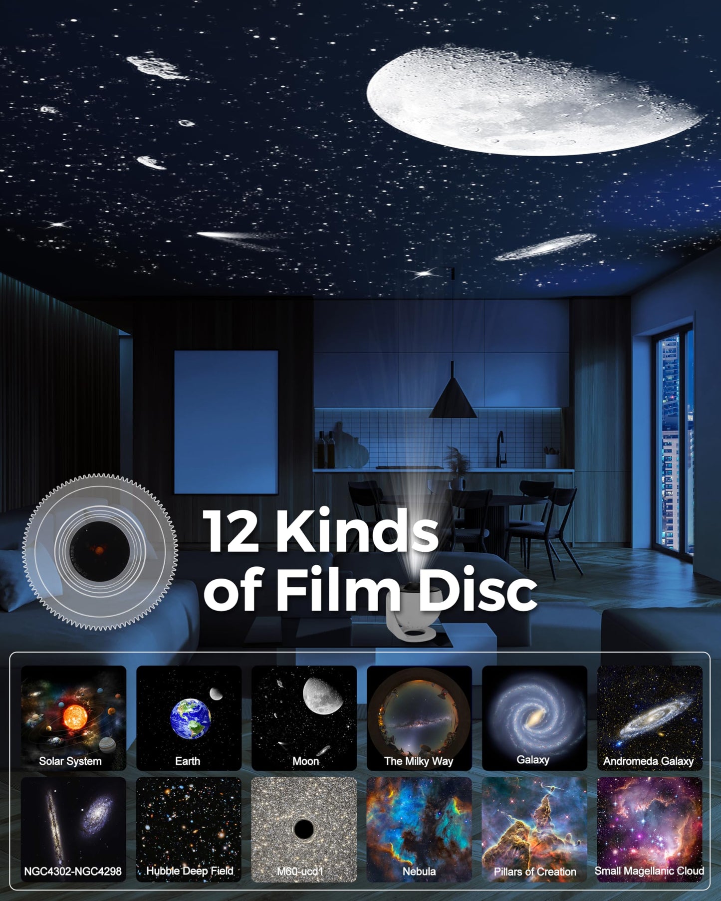 Planetarium Projector for Bedroom - 13 in 1 Star Galaxy Light - Nebula Night Light Milky Way Projector with Timer, LED Space Galaxy Lamp Room Decor for Adults Kids