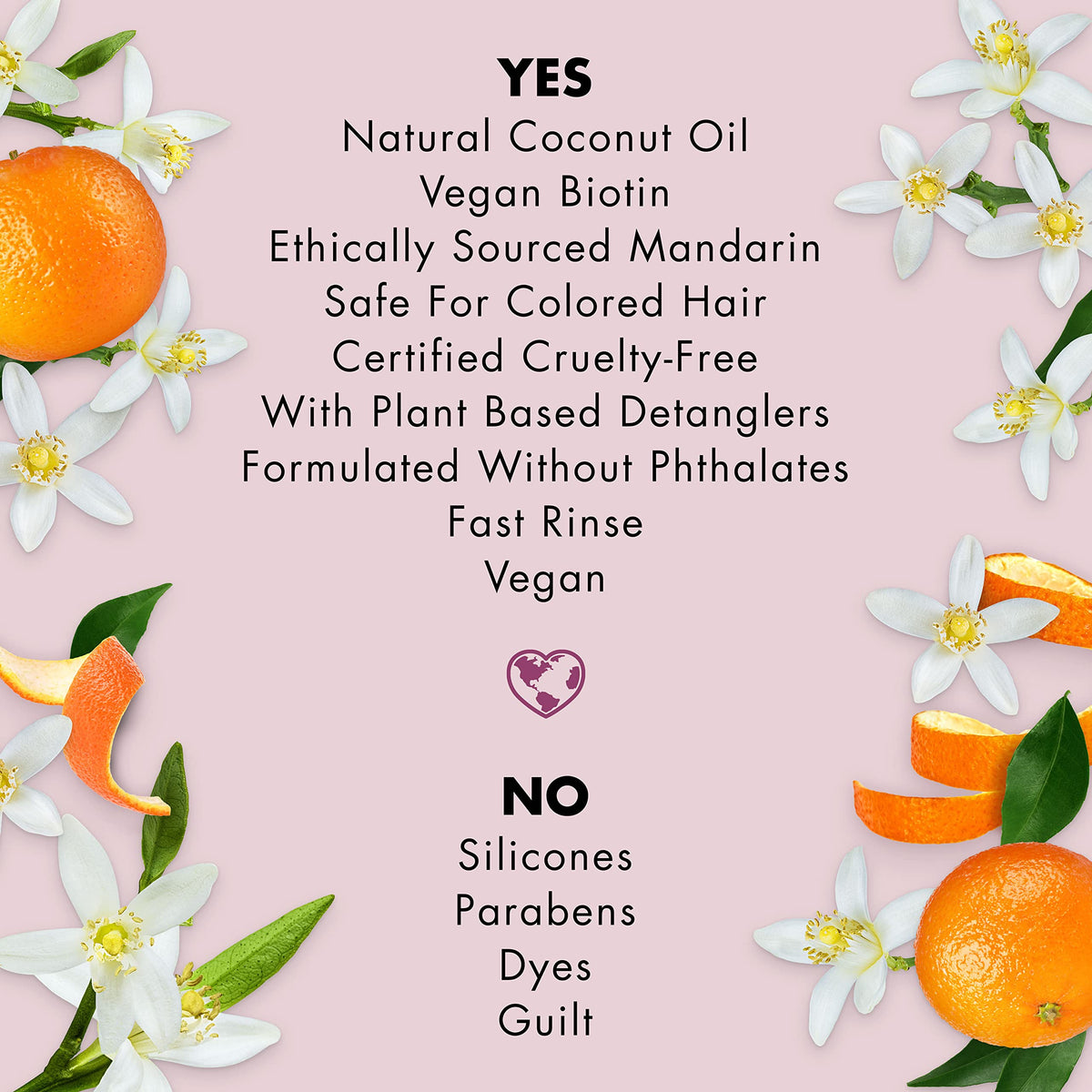 Love Beauty and Planet Silcone-Free Conditioner Vegan Biotin & Sun-Kissed Mandarin Deep Cleanse, Hydrate, Strengthen, Volumize &