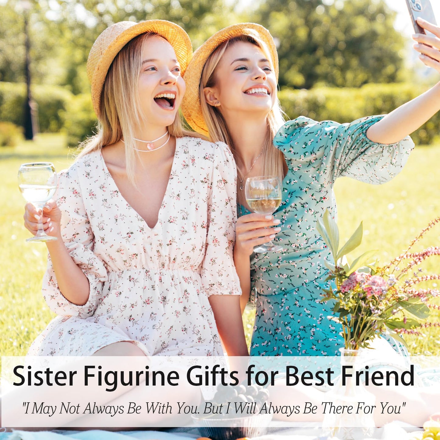 GemsLives Sister Birthday Gifts for Women, Sister Figurines from Sister, Sister-in-Law, Bestie, Friendship Gifts for Christmas, Mother's Day, Sisters Day