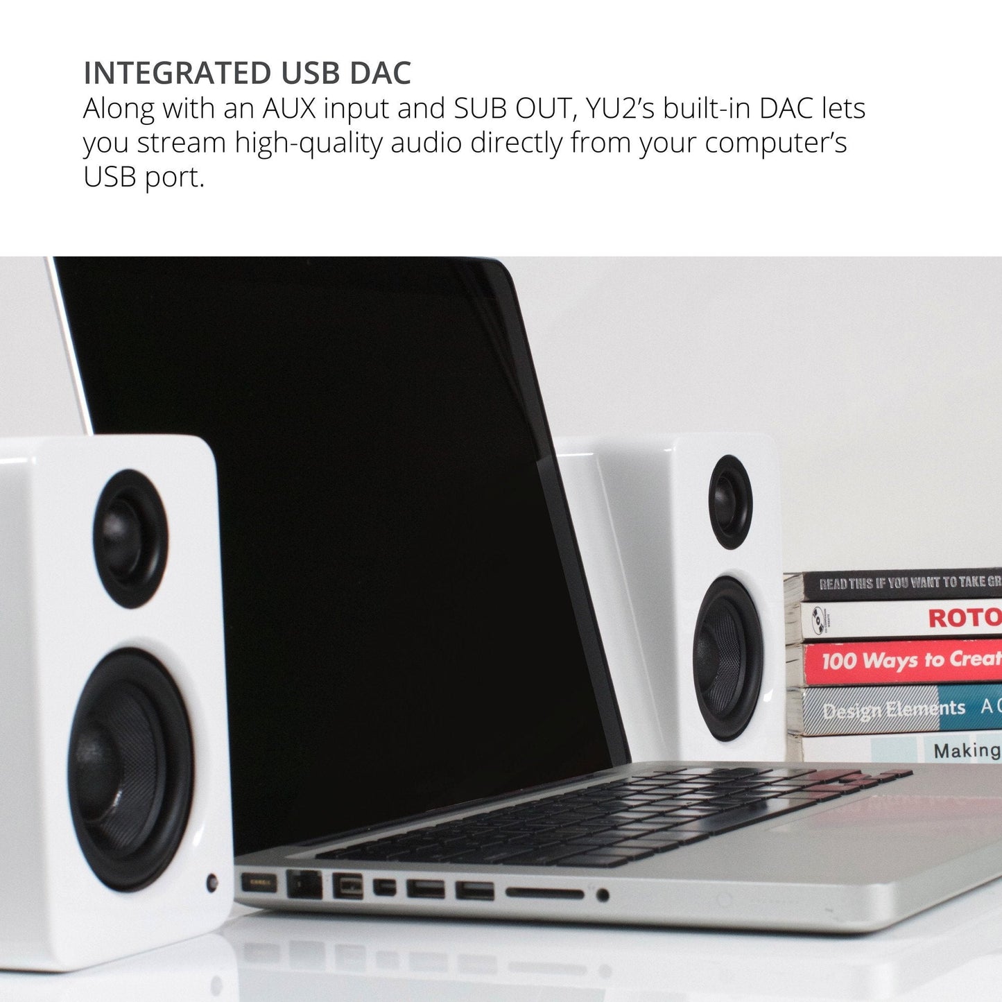 Kanto Yu2 Pc Gaming Desktop Speakers | 3 Composite Drivers | 3/4 Silk Dome Tweeter | Class D Amplifier | Pair | Matte Black With