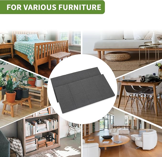 COVERCORNER Non Slip Furniture Pads 16 PCS 2'' Square - Anti Slip Furniture Pads - Self Adhesive Rubber Feet Furniture Feet - Chair Leg Floor Protectors - Keep Furniture in Place