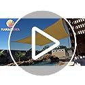 KANAGAWA Sun Shade Sail Curved 20'X26' Sand Rectangle Outdoor Shade Cover UV Blovk Canopy for Patio Garden Backyard Heavy ...