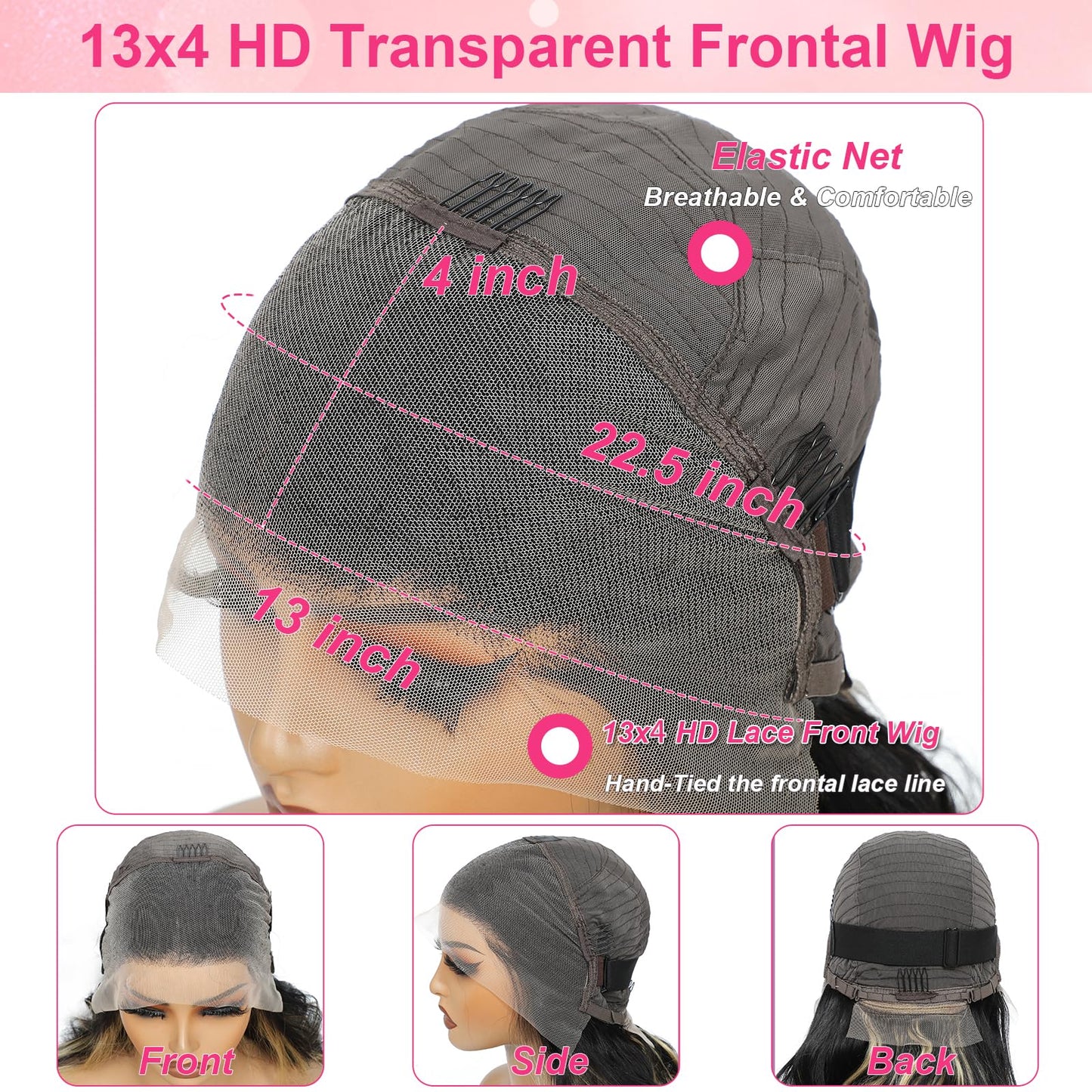 Kephare 250 Density FB/27 Balayage Highlight Ombre Lace Front Wig Human Hair Body Wave 13x4 HD Transparent Lace Front Wigs Human
