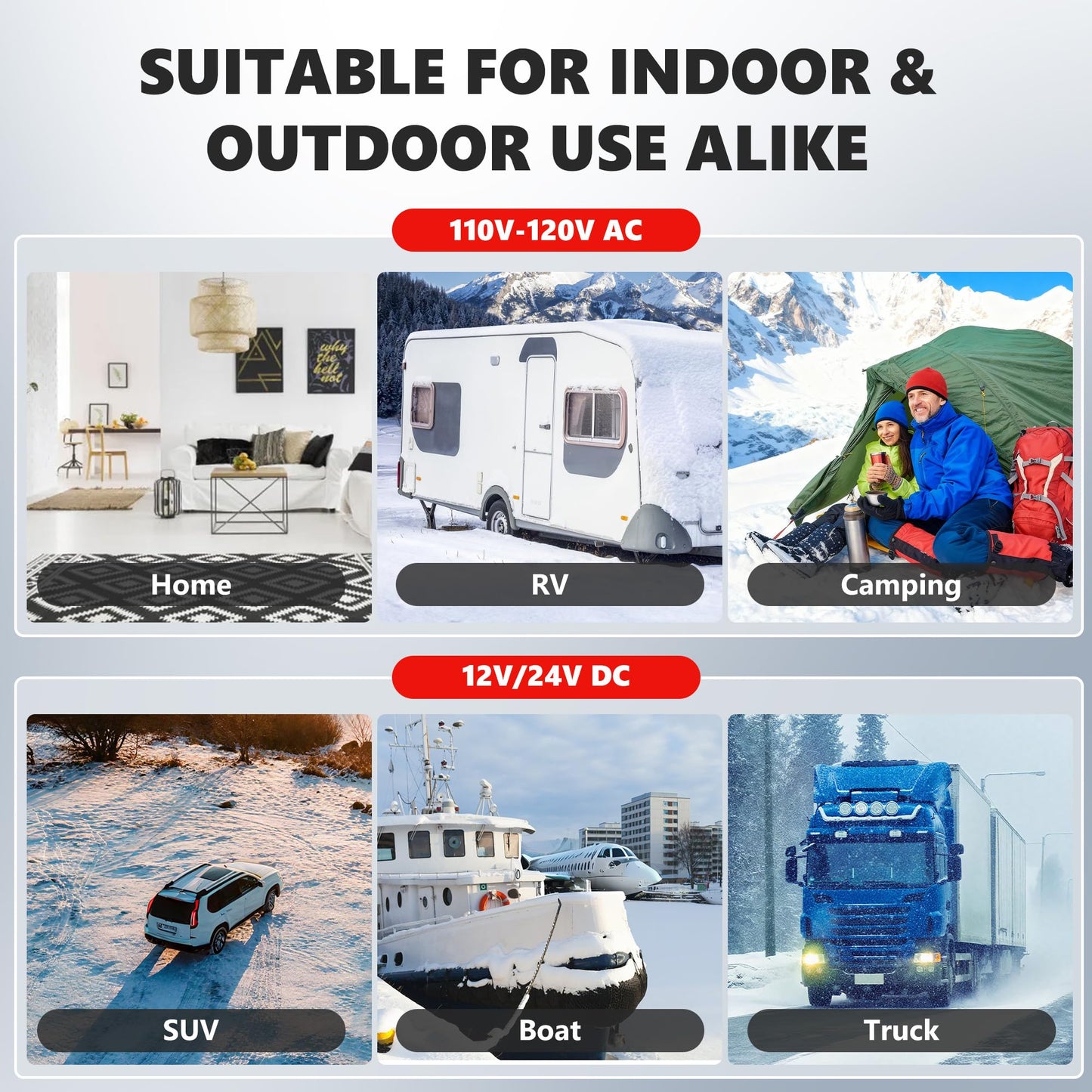 SILVEL Diesel Heater 8KW 110V/12V/24V, All-in-One 7L-8L Portable Diesel Air Heater with LCD Screen, Remote Control, Suitable for Car, Camper, RV, Truck, Home, Garage, Shop, Boat, Red
