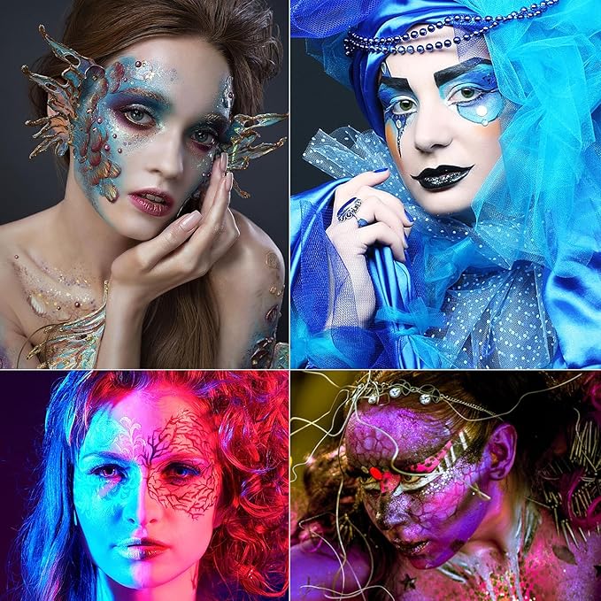 15 Colors Bruise Wheel for Special Effects,Halloween Face Body Paint SFX Makeup,Light Green Witch Zombie Gamora Face Body Paint Oil Based Cosplay Theatrical Halloween Makeup Kit A