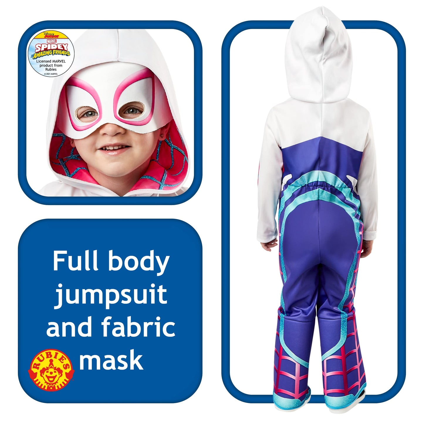 Rubies II Toddler Marvel: Spidey And His Amazing Friends Ghost Spider Deluxe Costume, As Shown, 2T3T