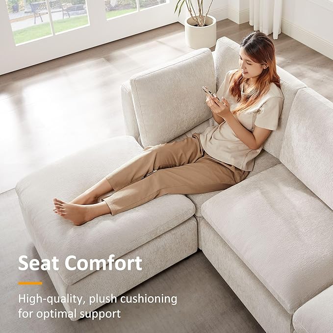 VANOMi Modern Upholstered Middle Module for Modular Sectional,Sectional Sofa Couch Accent Armless Chair, Chenille