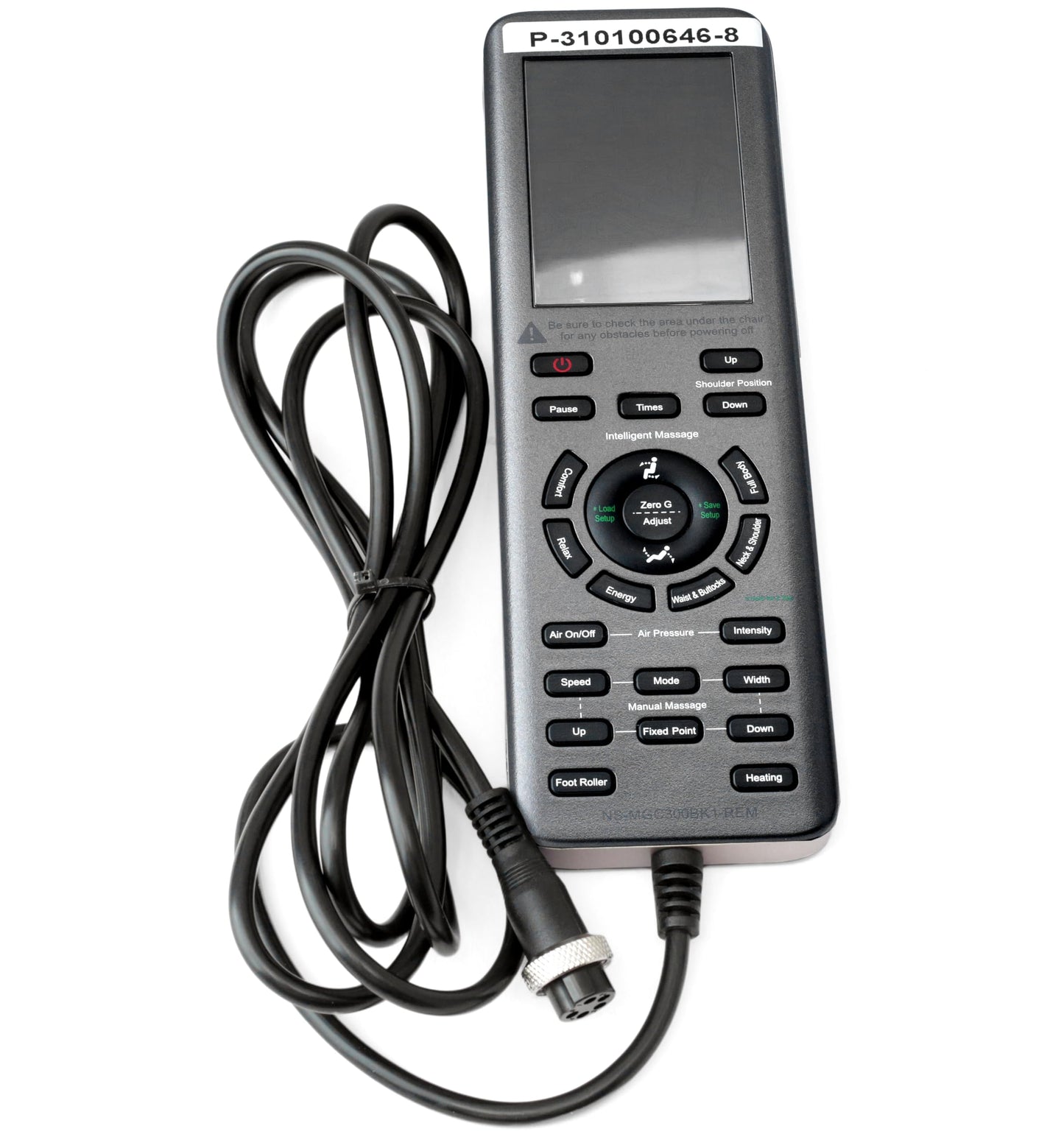 YUXIVCNE P-310100646-8 Remote Control Compatible with Insignia NS-MGC300BK1 NSMGC300BK1 NS-MGC300BN2 2D Zero Gravity Massage Recliner Chair, Replace P3101006468 Wired