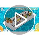 MorTime 4 PACK Inflatable Ice Serving Bar, 53"x25" Server Tray Pool Buffet Drink Cooler, Ice Tray Food Drink Containers fo...