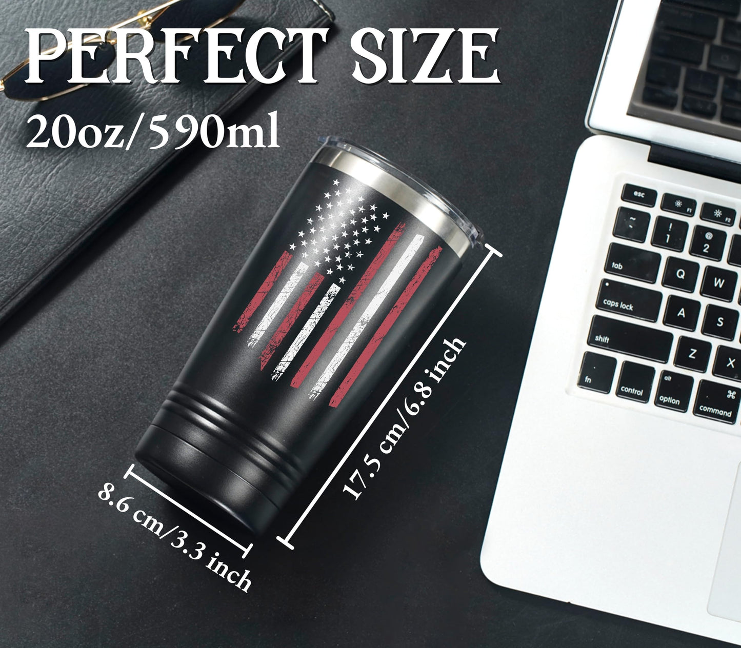 Onebttl Personalized Gifts for Men, Initial Birthday Gifts for Dad, Grandpa, Uncle, Brother, Friends, American Flag Tumbler - 20oz Insulated Stainless Steel Tumbler - Y