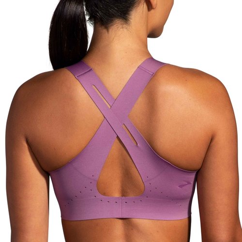 Brooks Women's Crossback 2.0 Sports Bra for Running, Workouts & Sports - Washed Plum - 36 A/B