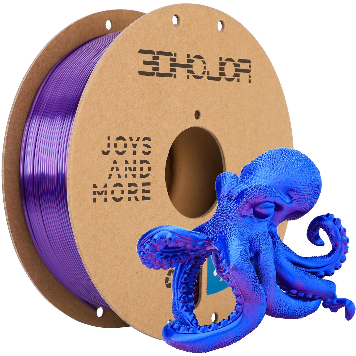 Silk PLA Filament 1.75mm Blue Purple Dual Color PLA 3D Printer Filament 2 in 1 Coextrusion 1KG Spool(2.2lbs) 3D Printing Filamen