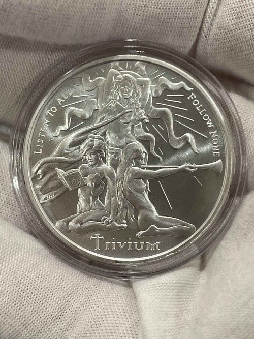 1 oz .999 Silver Shield Trivium Girls BU Round + Free Capsule + Gift Pouch