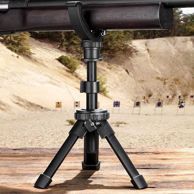 CVLIFE Shooting Rest Tripod - Adjustable Height, 360 Degree Rotation, V Yoke Stand - Portable Rifle Rest for Target Shooting, Hunting and Outdoor Activities