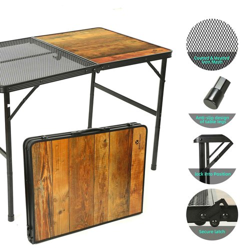 ROCK CLOUD Portable Camping Table Ultralight Aluminum Folding Grill Table Small Camp Table for Beach Hiking Backpacking Outdoor Picnic RV BBQ