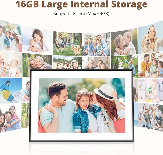 Dragon Touch 10.1'' WiFi Digital Picture Frame - HD IPS Touch Screen Digital Photo Frame Display, Auto-Rotate, Share Photos/Videos Instantly via Free App Best Gifts for Birthday, Wedding, Mom,2 Pack