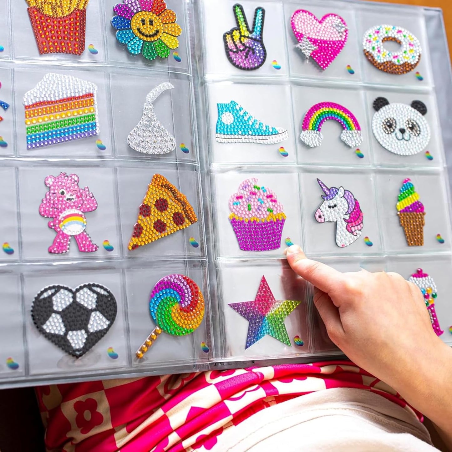 StickerBeans® Rhinestone Stickers - White Spirit 4-Pack, 2” x 2” Each, Unique Sparkly Cut-to-Shape for Collecting, Trading, Decorating Laptops, Phone Cases, Scrapbooks, for Kids, Teens, & Adults