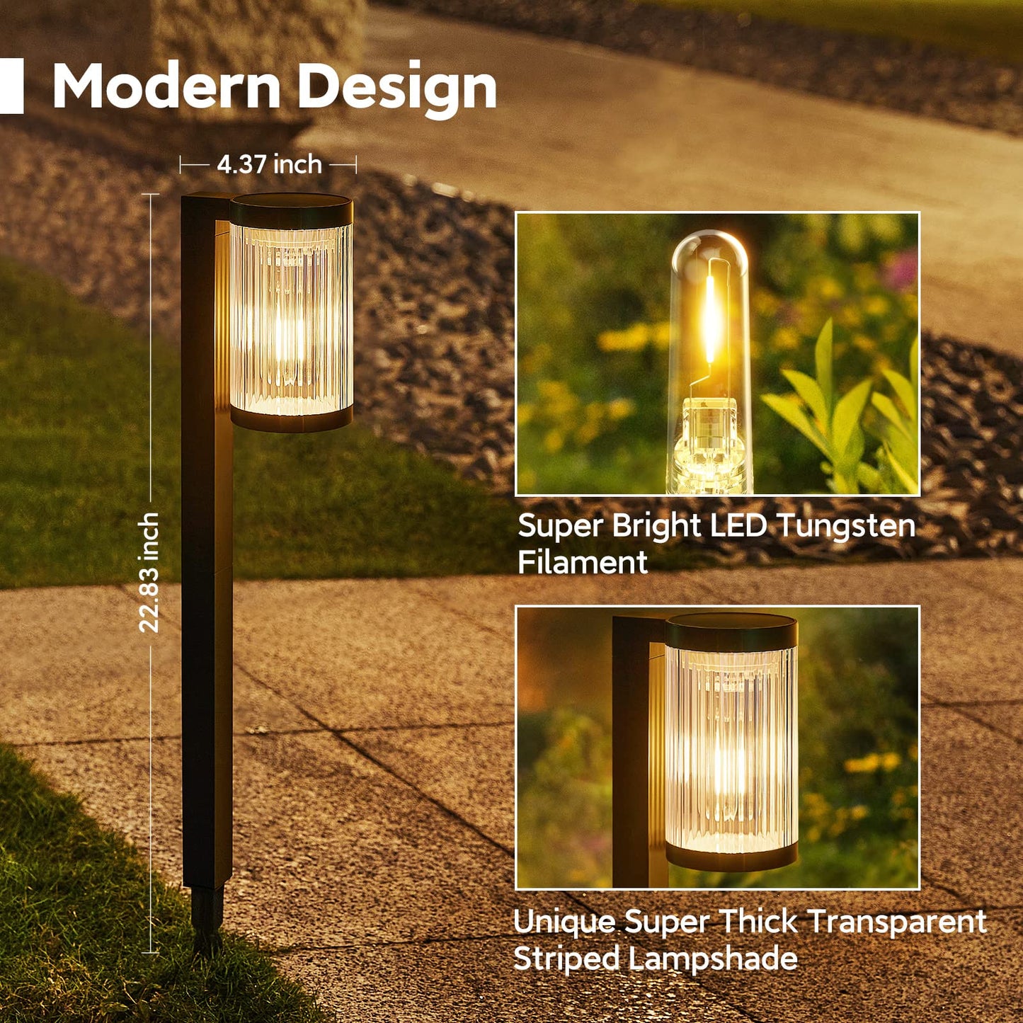 ELECLINK Solar Pathway Lights Outdoor, 2 Pack Upgraded Outdoor Solar Lights for Outside Super Bright Up to 12Hrs, IP65 Waterproof Solar Garden Lights for Yard Path Walkway Decor Landscape Lighting