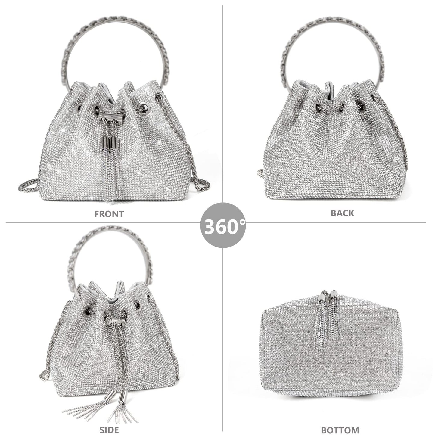 Sweetovo Bling Glitter Purses for Women Fashion Handbags Crossbody Bags Evening Luxury Bags for Party Prom