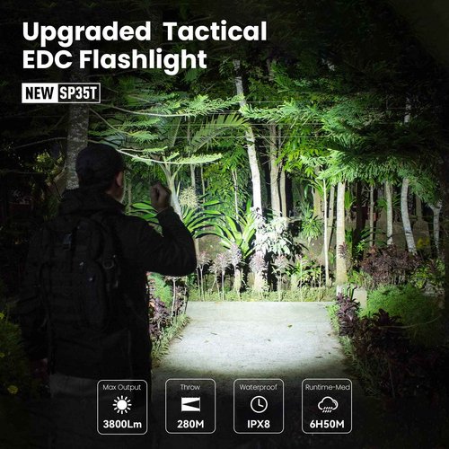 sofirn SP35T 3800 Lumens EDC Flashlight Rechargeable Bundle SC31T Tactical Flashlight 2000 Lumens