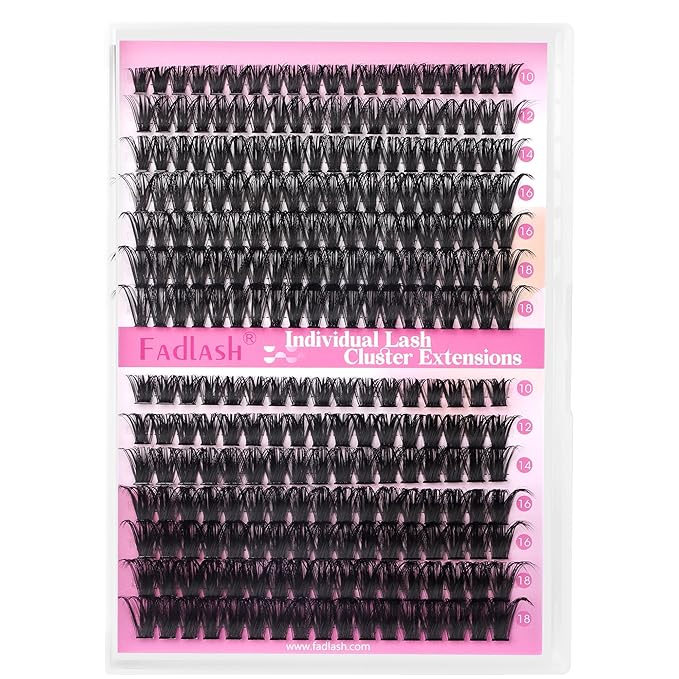 Lash Clusters Fluffy 60D+80D 10-18mm Mixed Tray Thick Eyelash Clusters D Curl Individual Lashes 259pcs Eyelash Extension Clusters Wispy Soft DIY Lash Extensions (60D+80D-0.07-D,10-18mm)