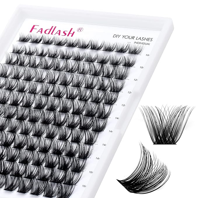 Lash Clusters 10-16mm 120pcs Individual Lashes Cluster Mixed Tray D Curl Lash Clusters DIY Eyelash Extensions Individual Cluster Lashes DIY Lash Extension Kit Home (F10-0.07D, 10-16mm)