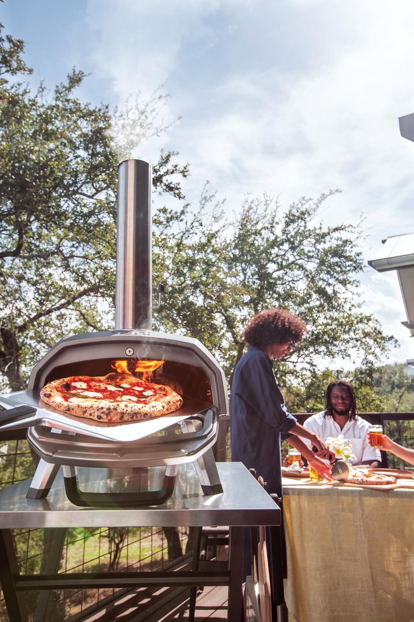 Ooni Karu 2 Multi-Fuel Outdoor Pizza Oven and Medium Outdoor Modular Pizza Oven Table Bundle