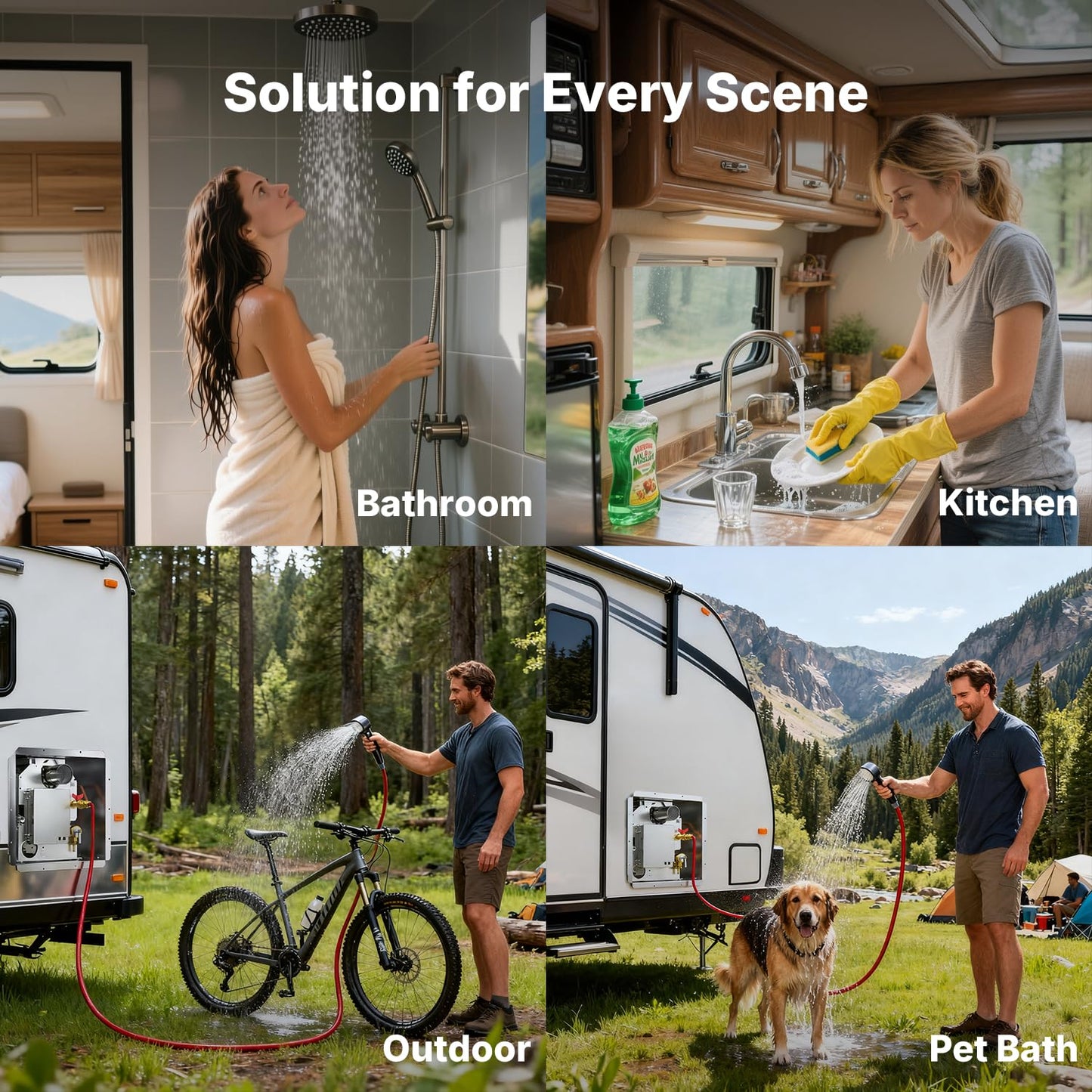 Ranein x Vancepic RV Tankless Water Heater, 65,000 High Output, Cold-Water Surge Reduction Technology, Built-in Mixing Tank, External Showerhead, Ideal for Everyday Use by RVers