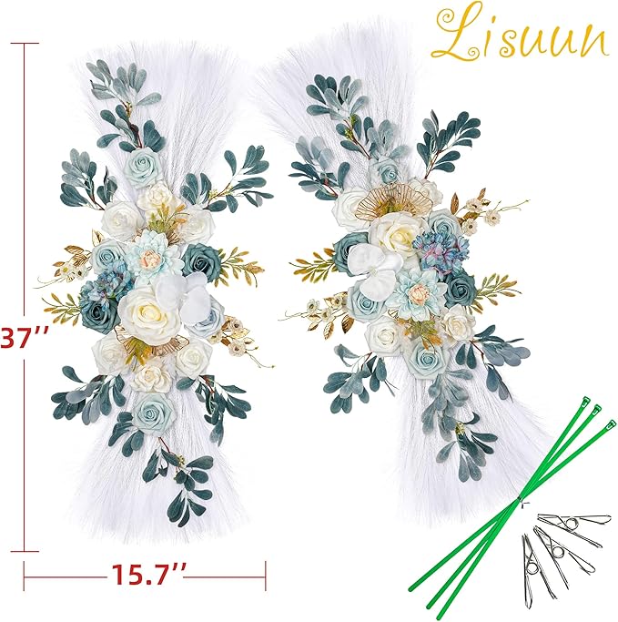 Wedding Arch Flowers, Artificial Flowers for Decoration, Large Flower Swag for Boho Styles Wedding Ceremony Floral Decor - Pack of 2