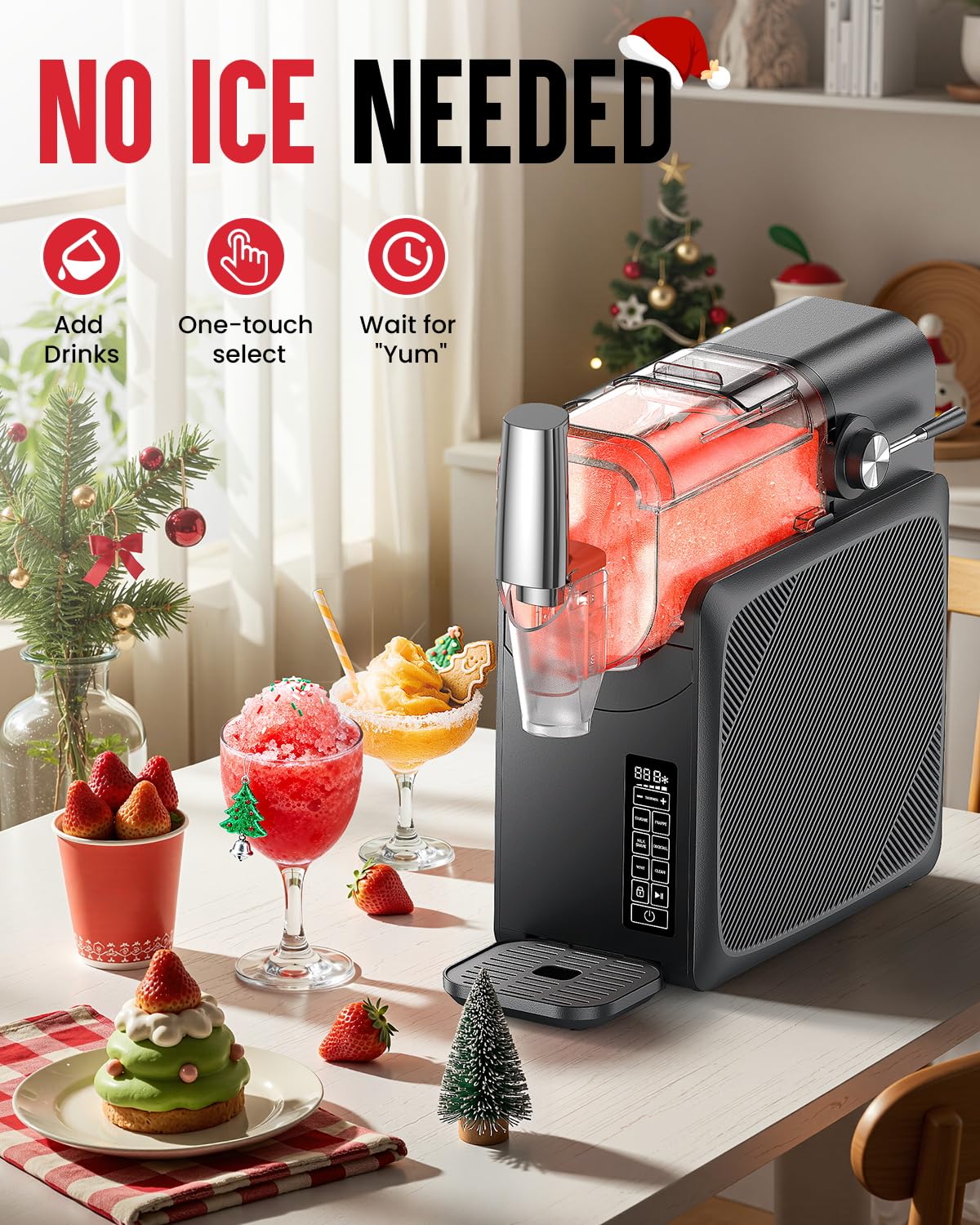Slushie Machine No Ice Needed 68oz, Slushy Machine for Home with LED Display and 5 Preset Modes, Auto-Clean, Frozen Drink Maker Perfect for Margarita,Frappés, Cocktail Smoothie, Milkshake and More