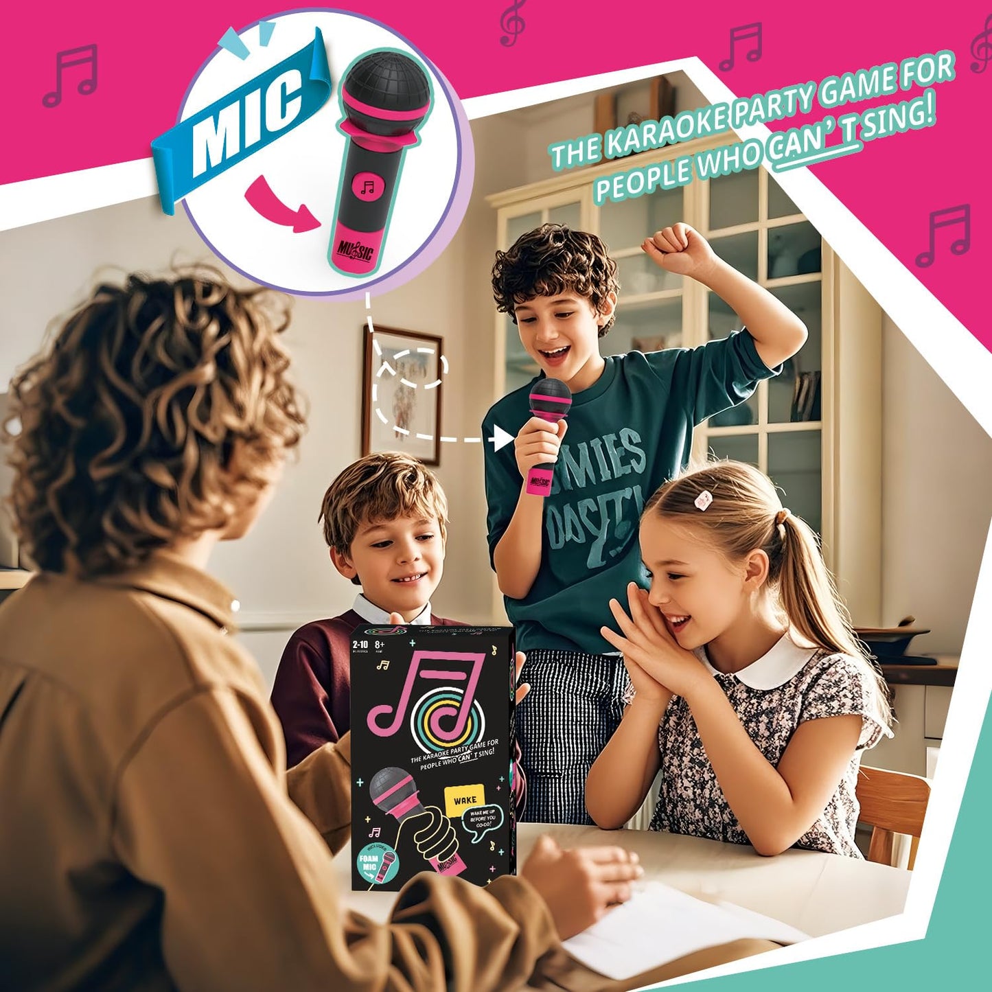 Dukars Battle Karaoke Game, The Music Party Card Game, 2-10 Players Family Karaoke Games - Great for Adult and Family Game Nights (Family Edition)