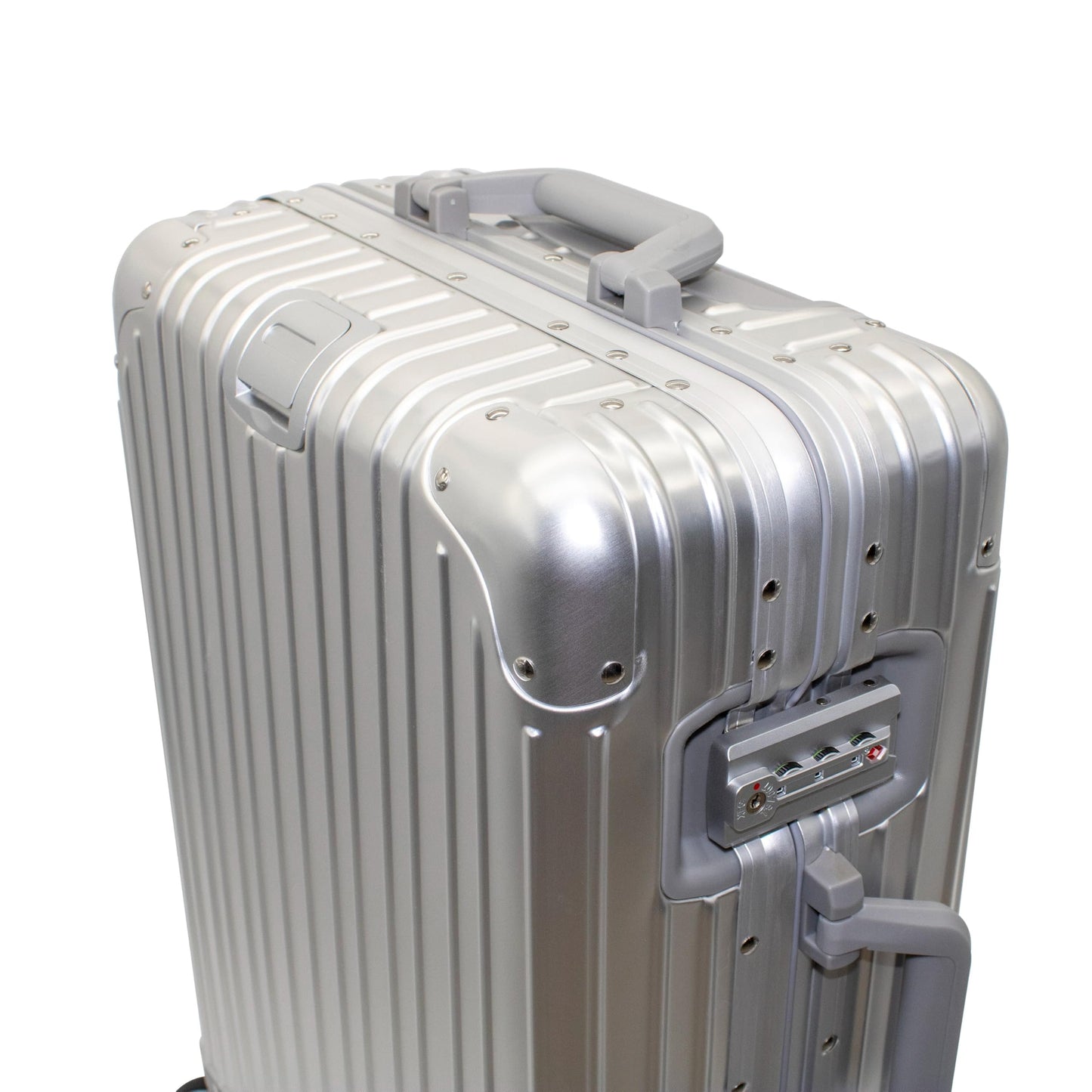 Gabbiano All-Aluminum Luggage Zipperless Suitcase (30” Large) – Aluminum-Magnesium Hardside Spinner with TSA Latch Locks, 22x14x9 (Silver, Large 30")
