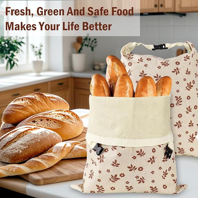 2 Pack Reusable Beeswax Bread Bags, Bags for Homemade Bread,Cotton Beeswax Bag to Keep Fresh,Sourdough Bread Bags
