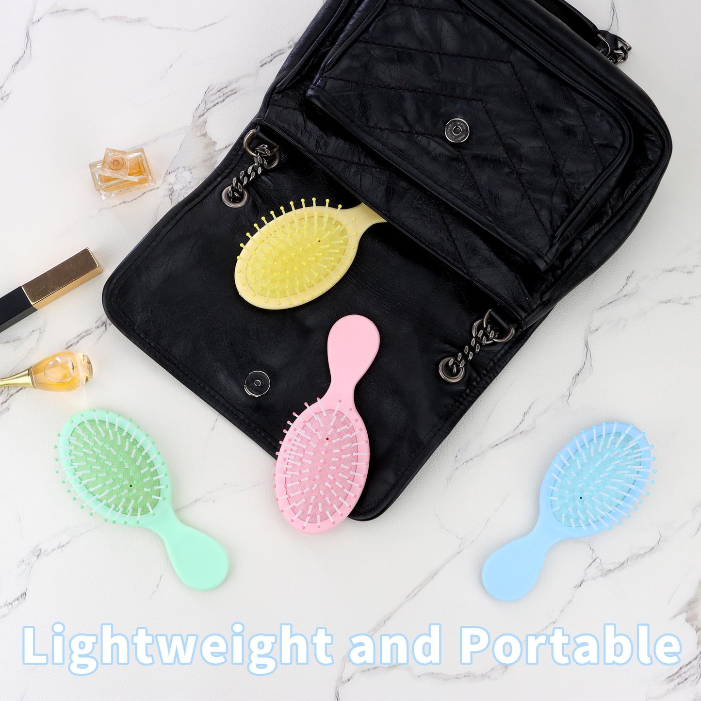 4 Pack Mini Wet Hair Brush Travel Detangler Hair Brush Pocket Travel Hair Brush Mini Soft Bristles Hair Brush Small Paddle Hair