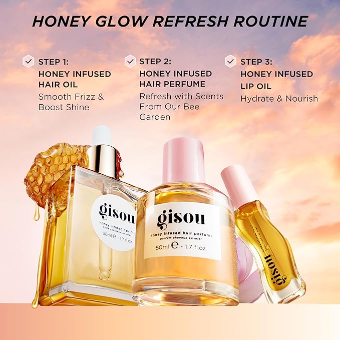 Gisou Honey Infused Hydrating Lip Oil, Nourishing Lip Moisturizer for Dry Lips, 0.27 fl oz (Fresh Honey)
