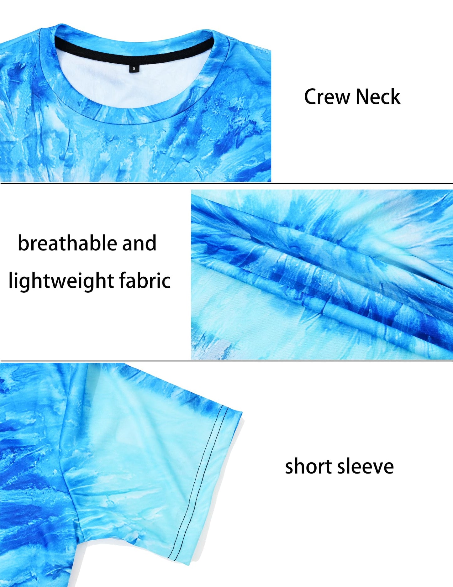 Inrajoper Hippie Costume for Men 60s 70s Colorful T-Shirt Outfits 4 PCS Accessories Set for Theme Party Blue X-Large