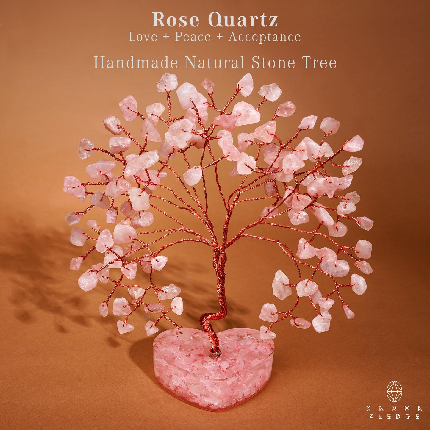 Rose Quartz Crystal Tree Gifts for Women, Handmade Chakra Healing Crystals Tree of Life for Positive Energy, Money, Good Luck, Home and Office Decor, Thoughtful Birthday Gifts for Mom
